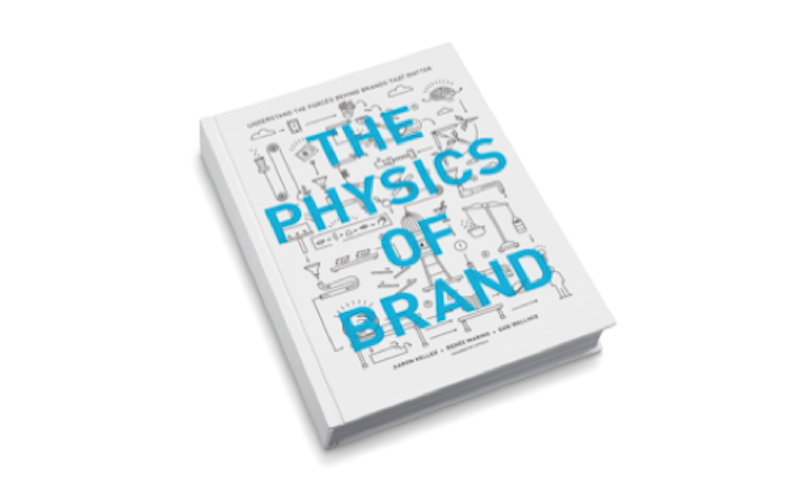 Physics of Brand book cover design.