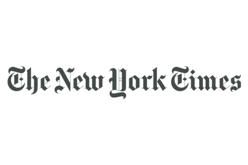 A New York Times logo in black and white for speaker list.