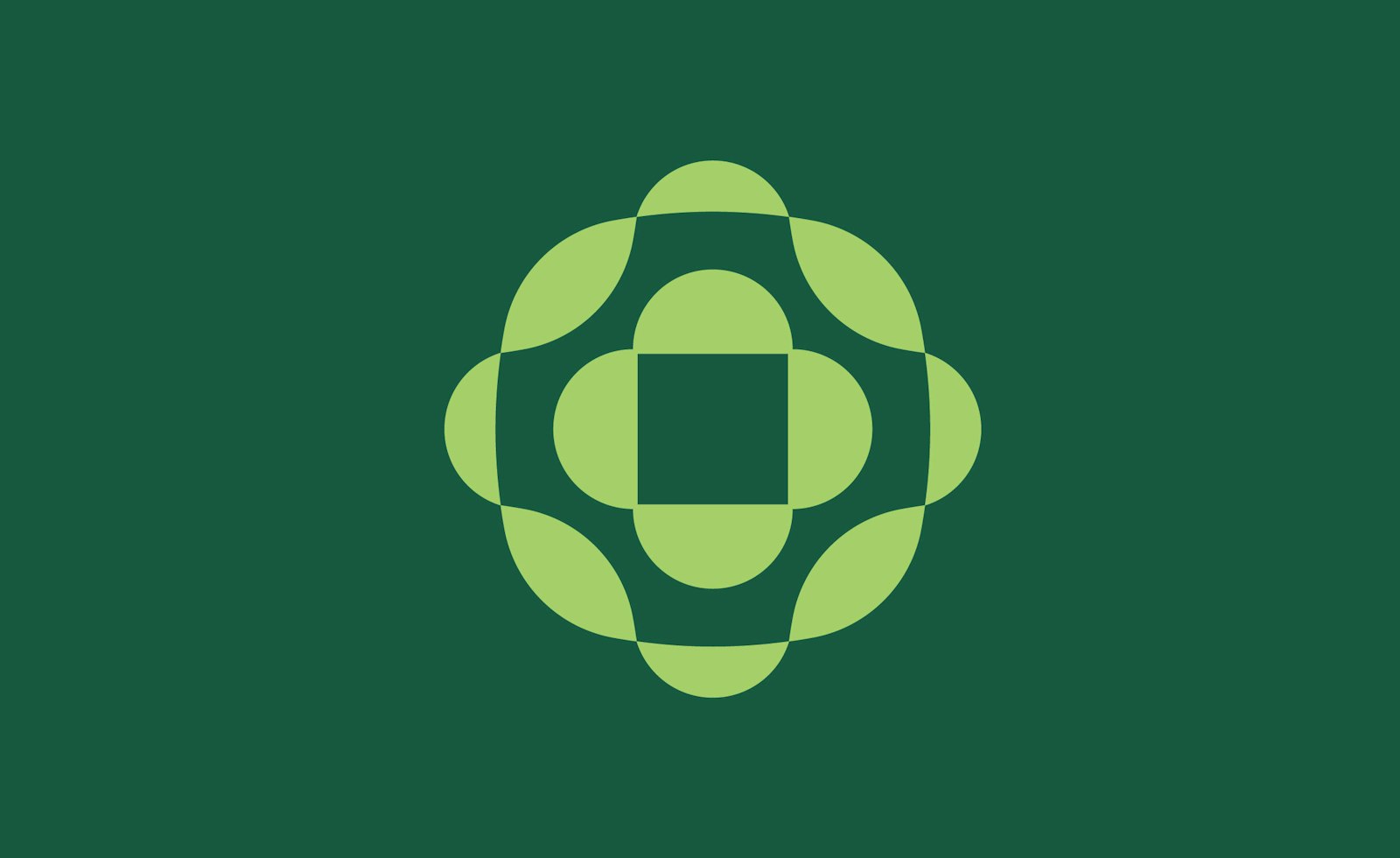 Stratasight logo: The Stratasight logo mark, developed by Capsule in Stratasight's 2026 rebrand, rendered in Light Green (#A6D06A) against a Dark Green (#185A42) background.