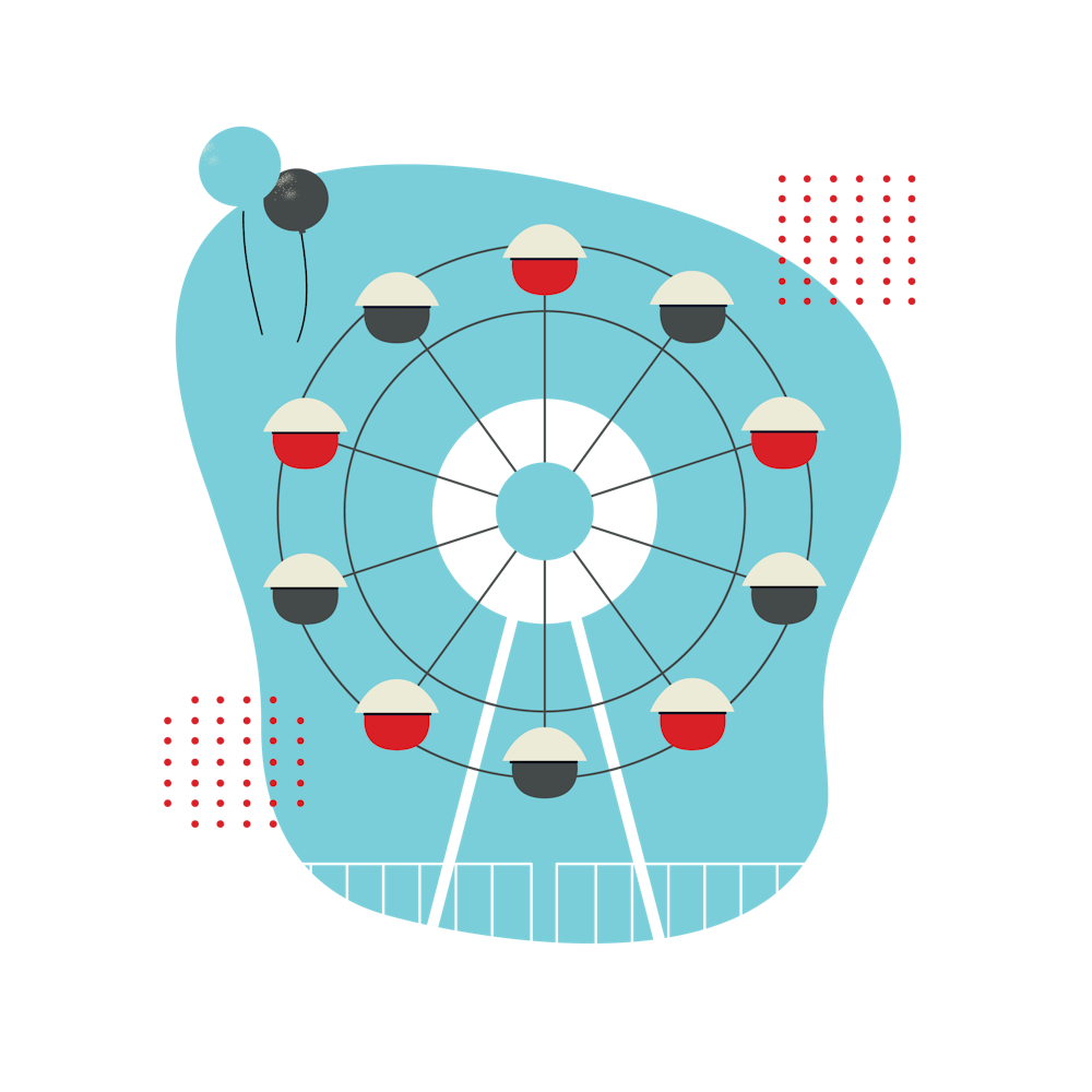 Branded Capsule graphic illustration of ferris wheel.