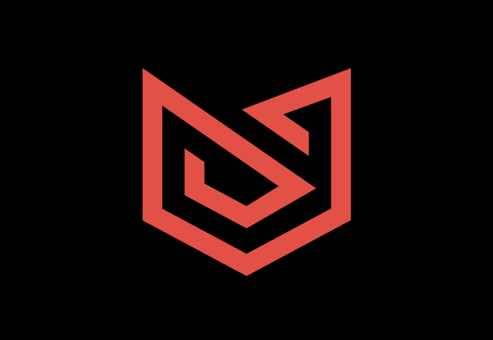 The Coremark brand logo design red shield over a black background.