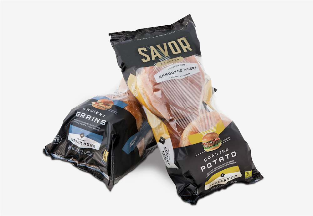 Two savor crafted bread package and branding designs.