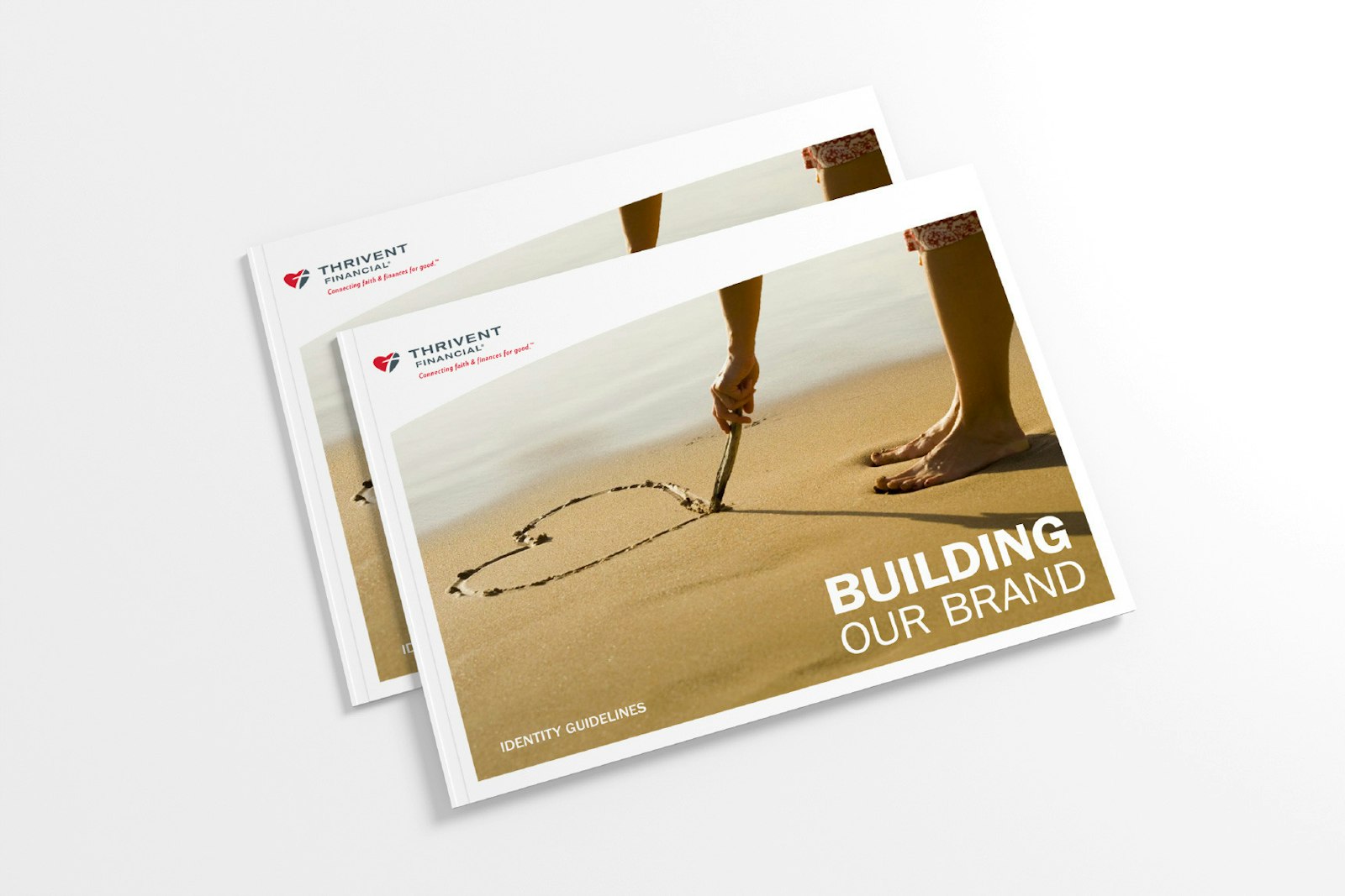 A brand guidelines for Thrivent Financial reading building on brand with the logo.
