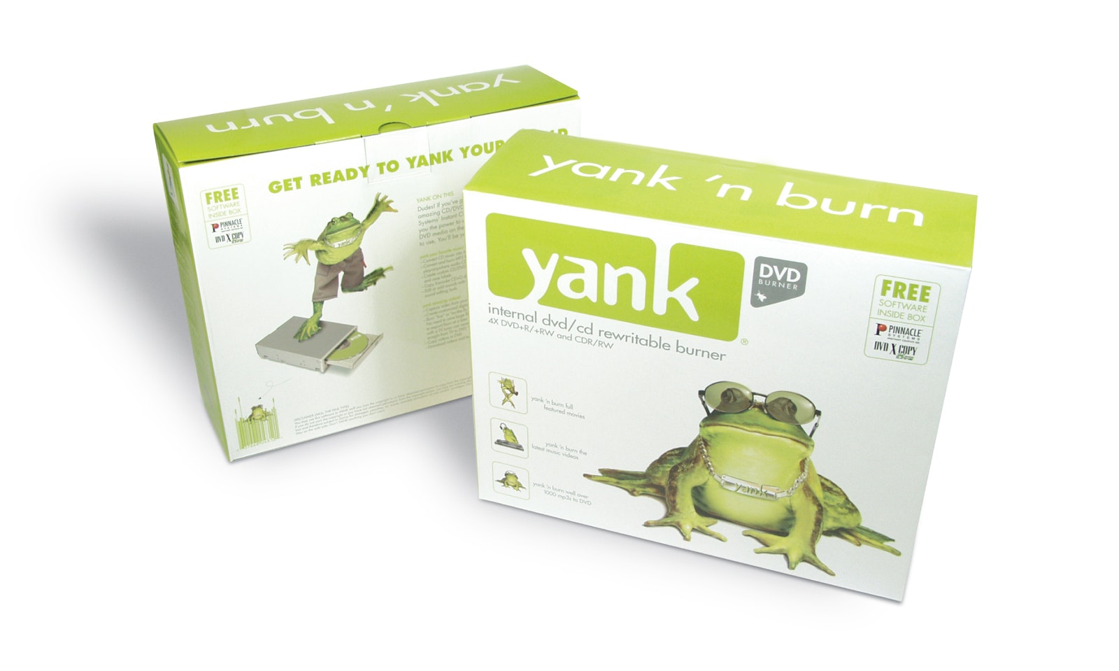 Yank packaging box design for dvd and cd burner.