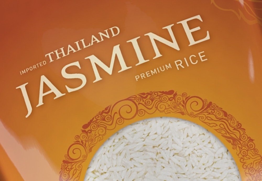 Golf Pacific Rice packaging design on jasmine rice.