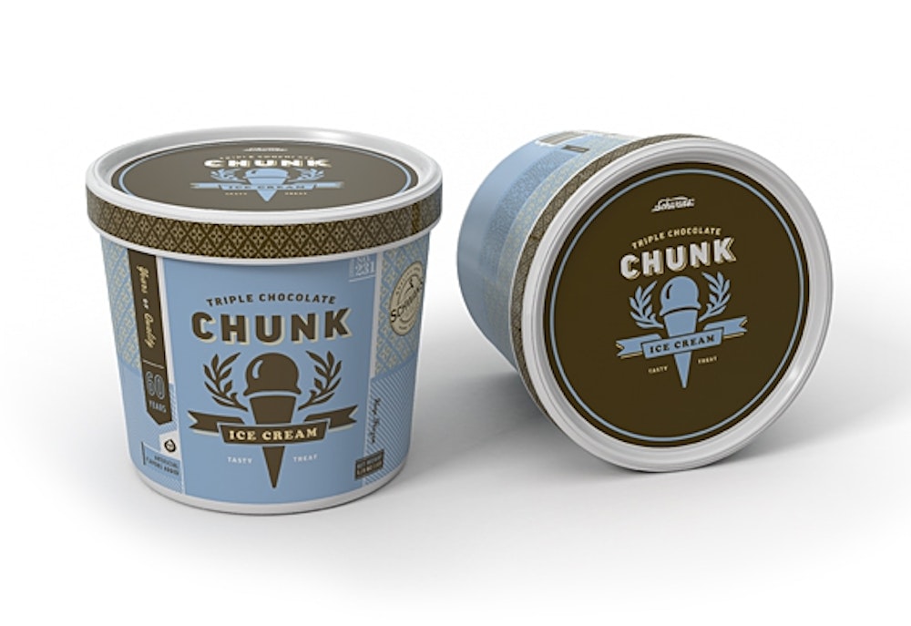 Two ice cream pints for Schwans design and branding project.